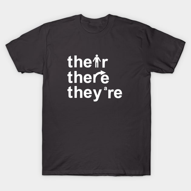 Their, there, they're. T-Shirt by Bododobird